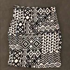 Tribal Print Mini Pencil Skirt